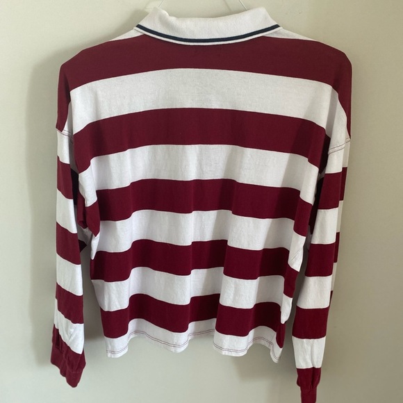 US Polo Assn Long Sleeve Men’s Polo Shirt Top Red/White striped Sz XL - Picture 2 of 5